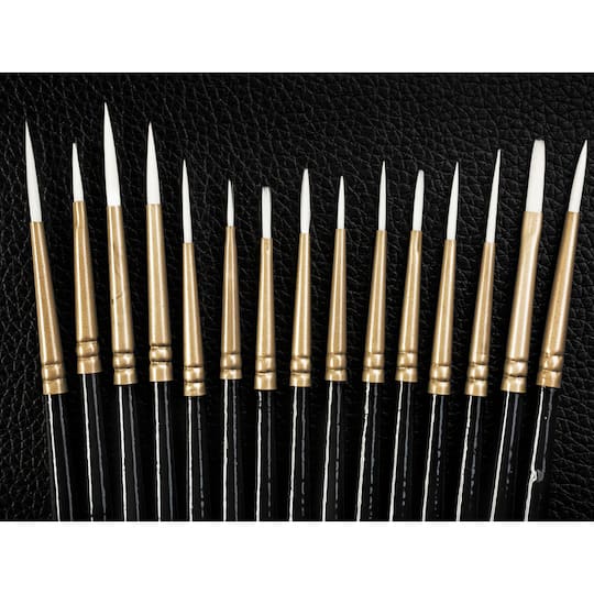 Arteza® 15 Piece Handmade Taklon Miniature Detail Brush Set